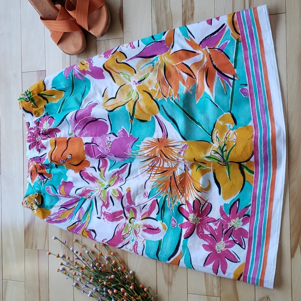 Tropical floral skirt